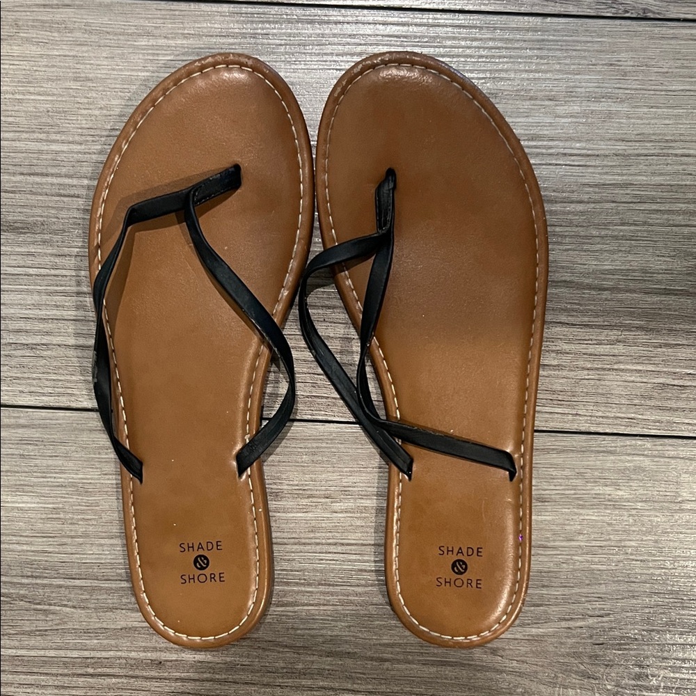Shade & Shore Women's Black and Brown Sandals